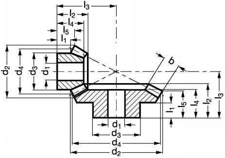A1-230 - Engrenage conique en inox - Michaud Chailly - Module 1,0 à 4,0 - Denture droite fraisée_1