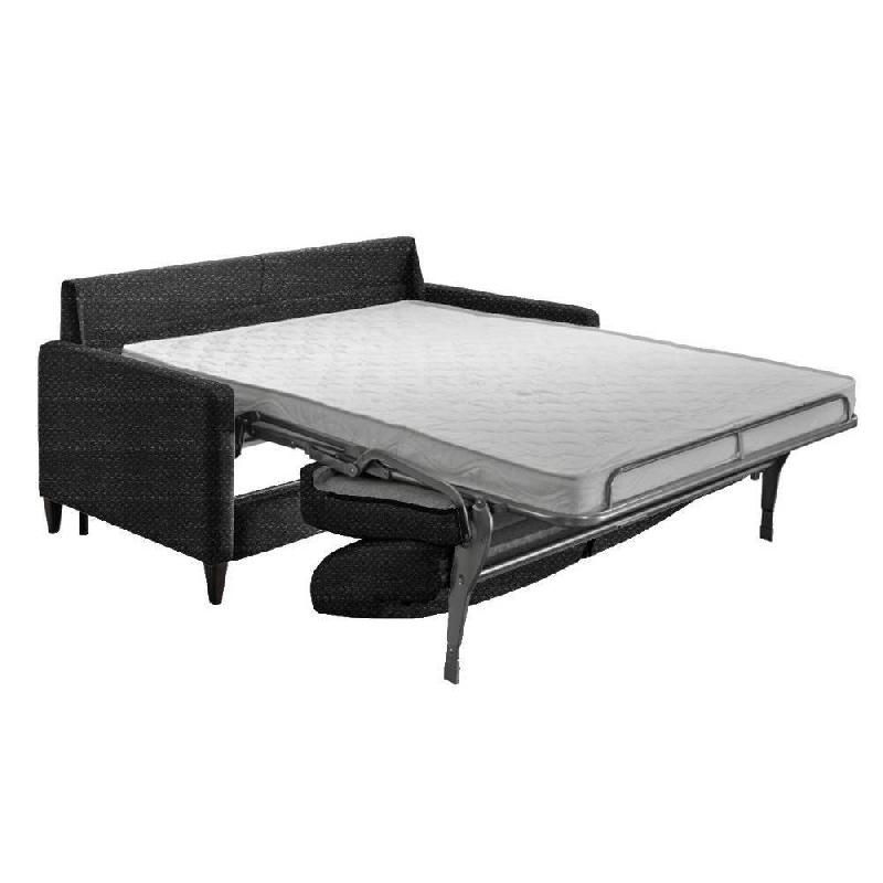 Canapé convertible express Oslo Tweed Graphite - Couchage 140x197x16 cm - Sommier à lattes Renatonisi - Matelas inclus_1