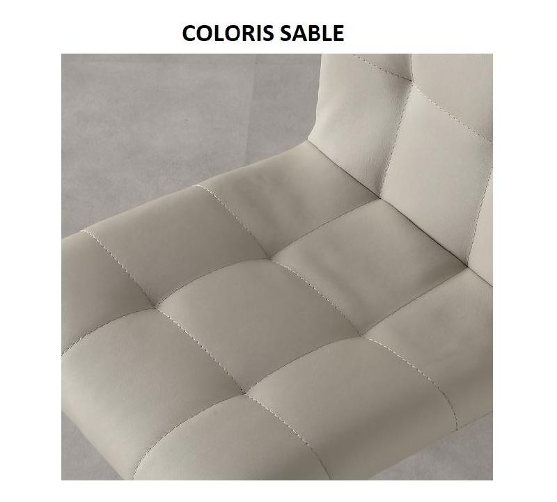 Chaise AERA - Polyuréthane sable - Piètement pivotant métal laqué blanc - Design contemporain_1