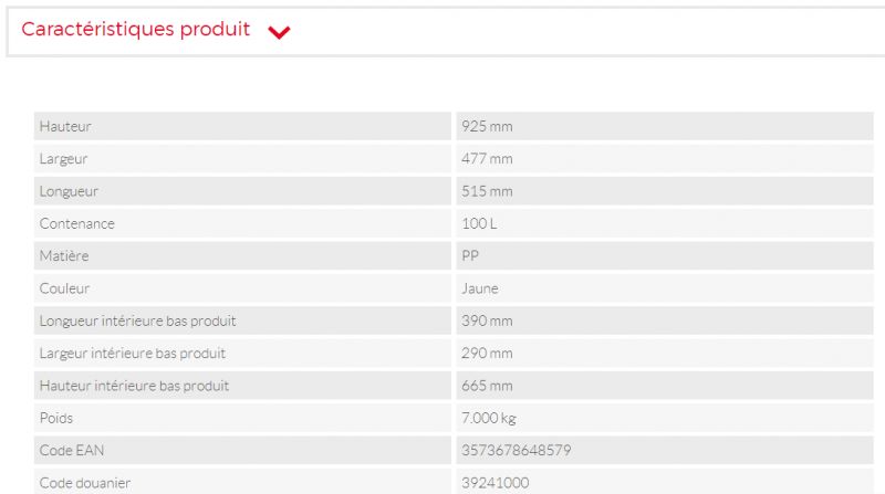 Collecteur à pédale - Gilac - 100 L, couvercle jaune, roues antitraces et tri sélectif_1