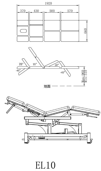 Divan d'examen médical réglable EL10 Robin - Coinfycare - robuste et multifonctionnel_1
