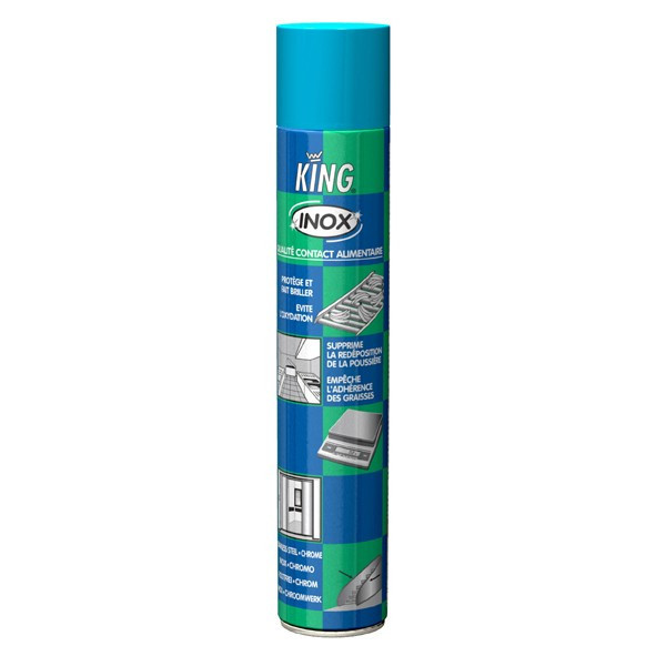 King inox nettoyant inox, chrome, alu aerosol de 500ml_1