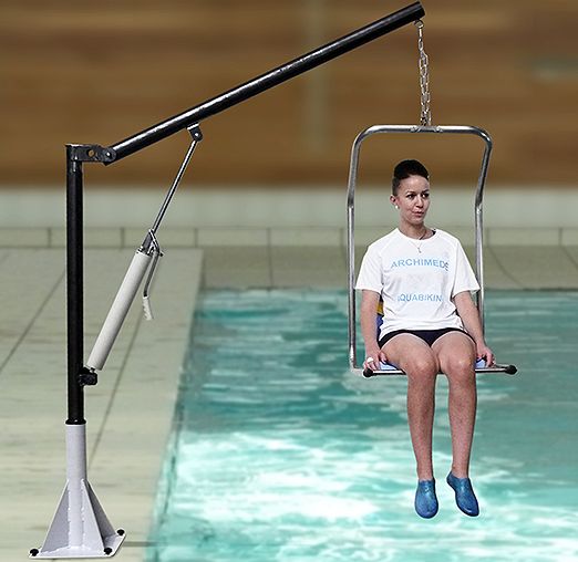 Lève-personne hydraulique, capacité de charge 150kg, pour faciliter le transfert des personnes handicapés dans vos piscines et spas_1