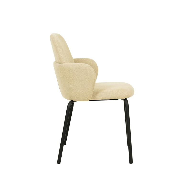 Paddy - Chaise empilable en tissu beige_1