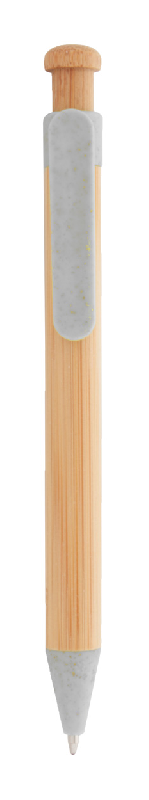 Stylo bille en bambou - Attributs en plastique de paille de blé écologique - Encre bleue_1