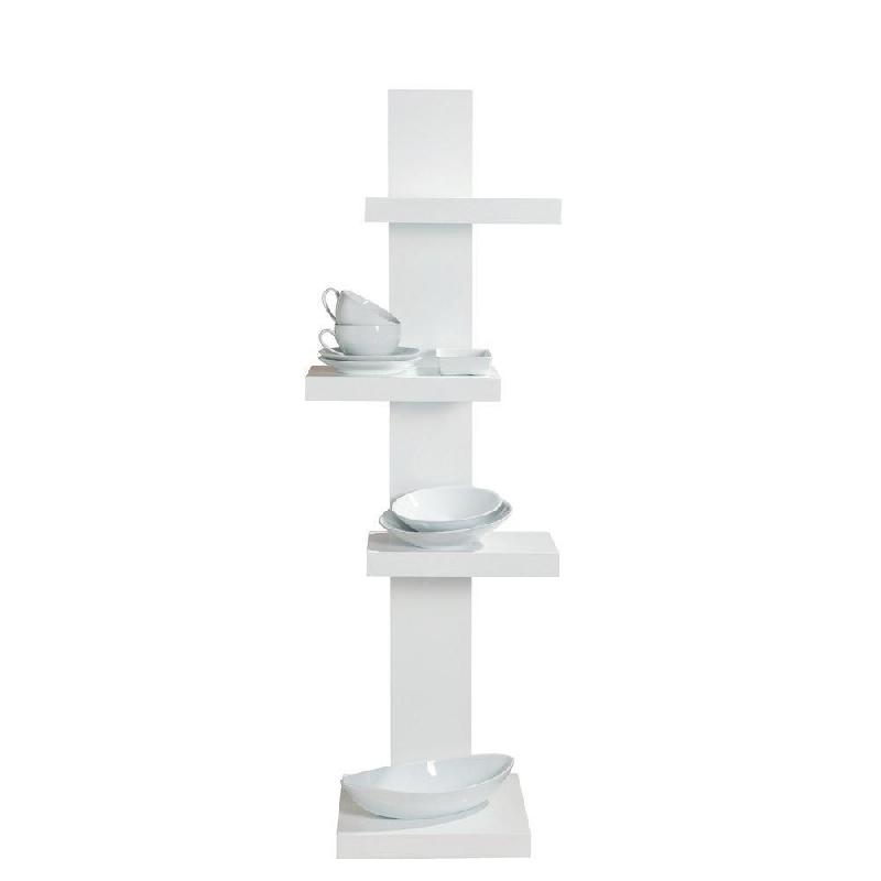 Étagère 4 niveaux - blanc mat - 32x43x130cm - Bois_1