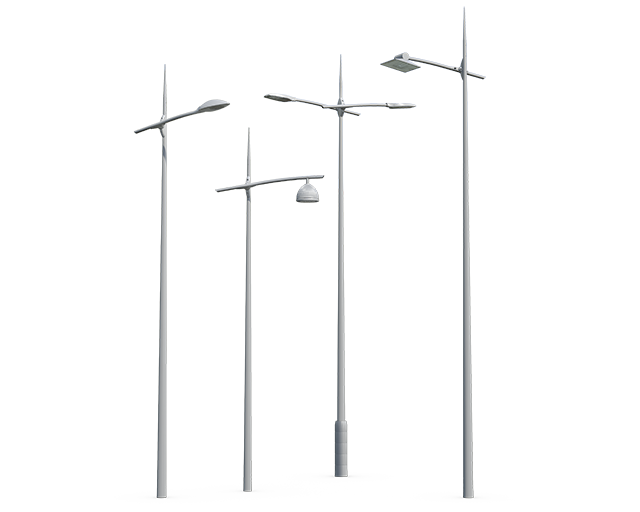 Lampadaire urbain Access DA 13 en acier galvanisé - Candélabres cylindro-coniques avec crosse orientable_1