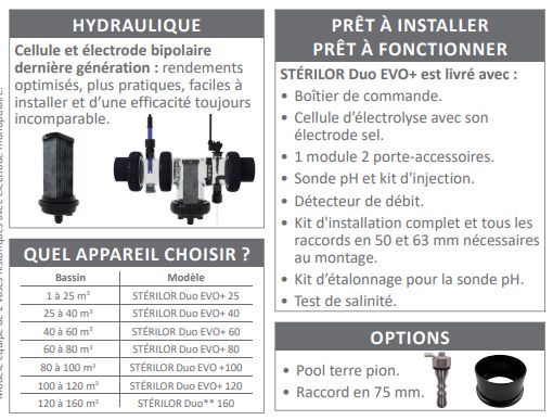 Stérilor duo evo+ 60 - électrolyseurs - a.R.E. - sterilor - bassin 40 à 60 m3_1