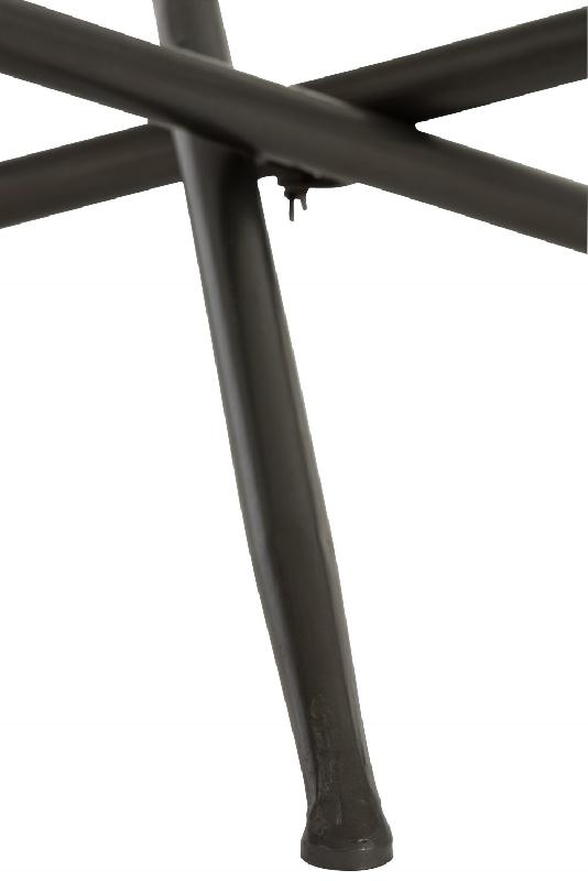 Table basse ronde SHON - plateau en verre, bois marron, piétement métal noir - dimensions L100 x H40 x P100 cm_1