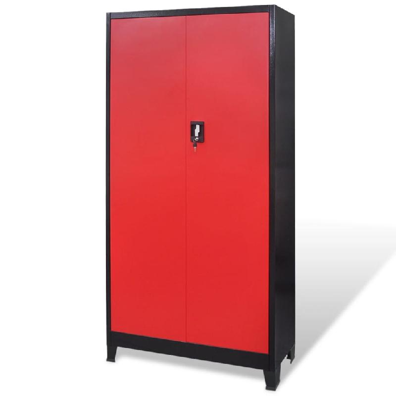 Vidaxl armoire avec coffre à outils acier 90x40x180 cm rouge et noir 3054555_1