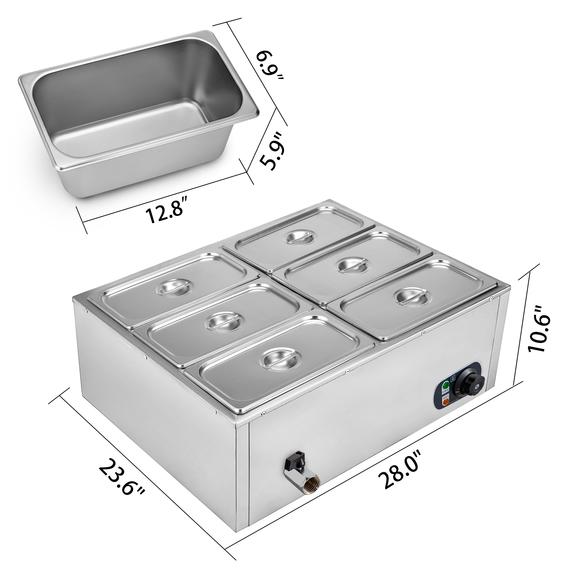 Appareil de maintien au chaud en inox pour usage professionnel