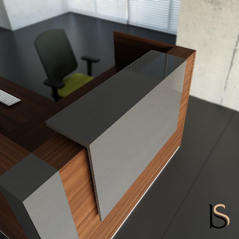 Grande banque d'accueil lumineuse 2 places TERA - MDD - Noyer_1