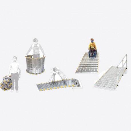 Rampe d'accès modulaire Roll-A-Ramp - aluminium anodisé - enroulable et ajustable - 76 ou 91 cm - 280 à 450 kg_1