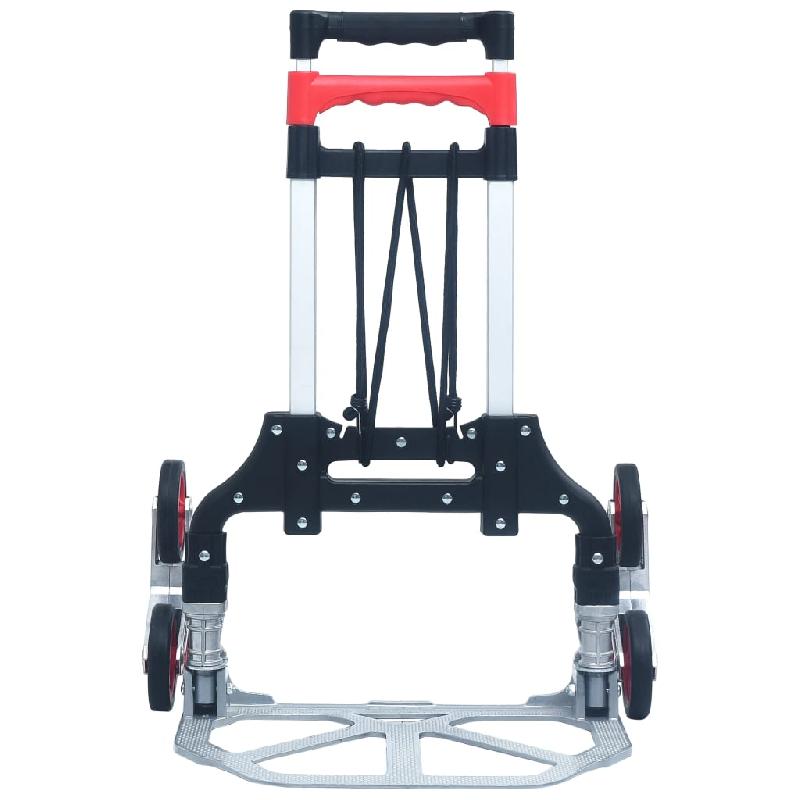 Vidaxl chariot d'escalier pliable 70 kg aluminium argenté 146445_1