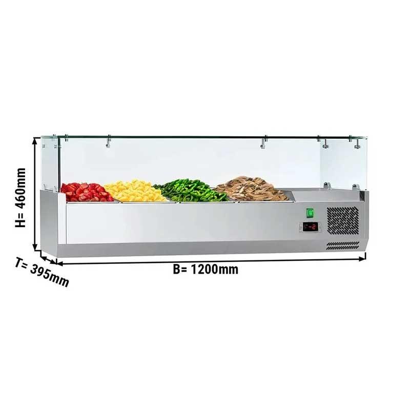 Vitrine à ingrédients réfrigérée avec pare-haleine - 4 x GN 1/3_1