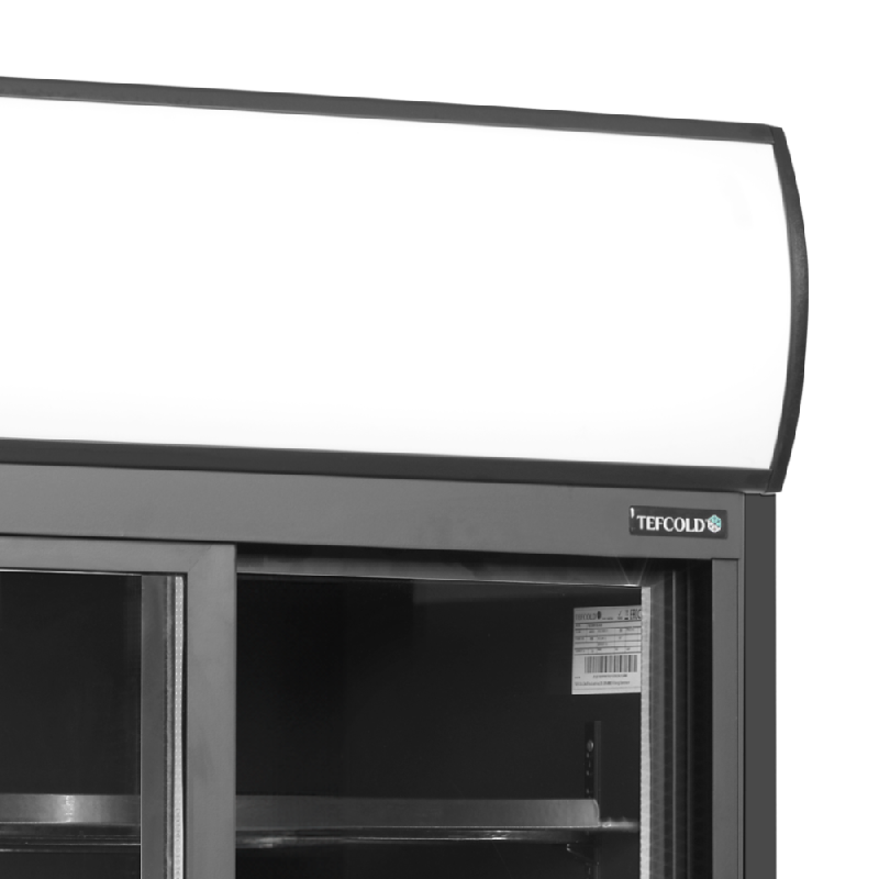 Vitrine réfrigérée noire - gamme FSC - 2 ou 3 portes avec caisson lumineux - finition aluminium noir_1