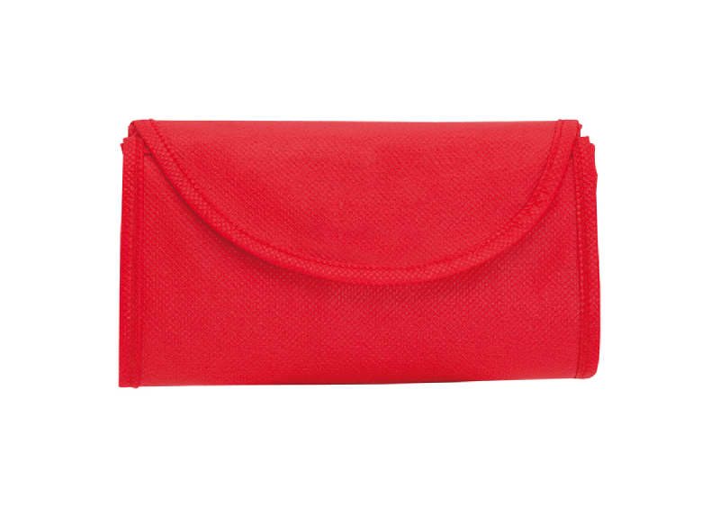 Sac shopping pliable - Non-woven 70 g/m² - Taille pliée 185×87 mm - Couleur rouge_1