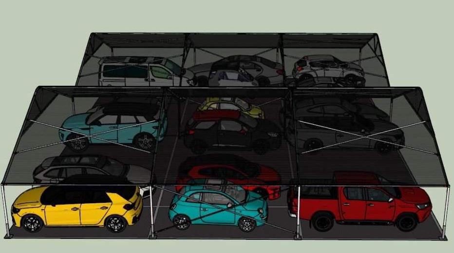 Abris de stationnement idéal pour  vastes parkings ou  zones d'entreposage de véhicules_1