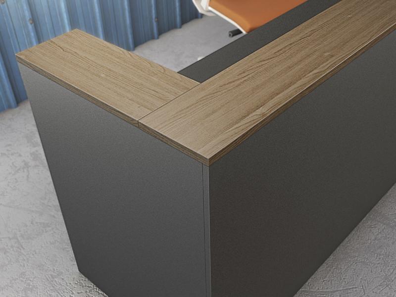 Banque d'accueil Delta First bicolore 2 personnes - Mobel Linea - 284, Anthracite / chêne veiné_1