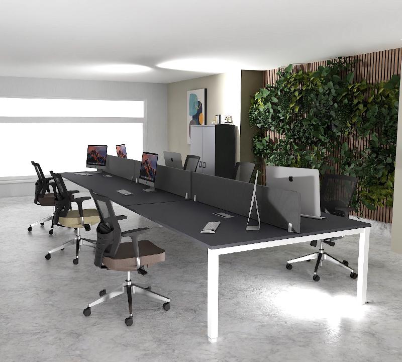 Bureau 6 personnes Tempo - Mobel linea - Blanc 9010, Anthracite, 480_0
