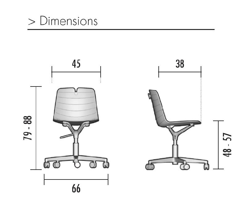 Siège giratoire sur roulettes Mindy. - Beige_1