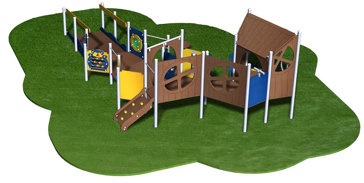 Structure de jeux avec rampe d'accès AQ36 - gamme Aqua - pour enfants de 2 à 5 ans - capacité 25_1