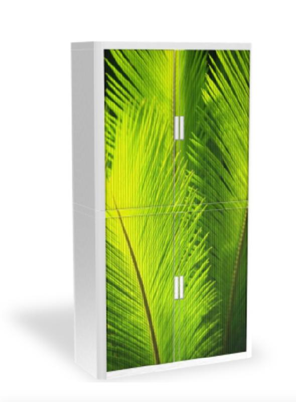Armoire à rideaux avec décor nature - EasyOffice. - Palm, Haute_1