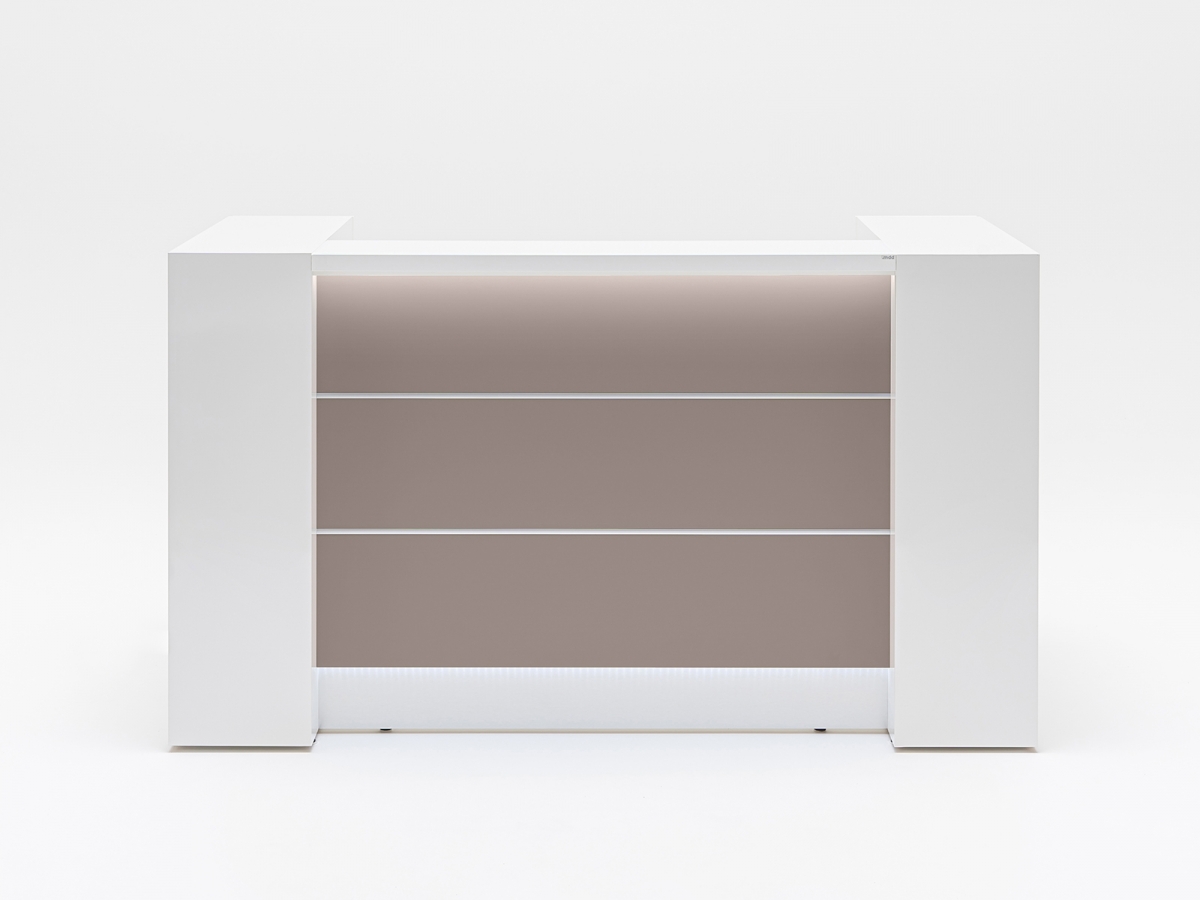 Banque d'accueil moderne et lumineuse à éclairage LED - VALDE - avec configurations ergonomiques et options sur mesure_1