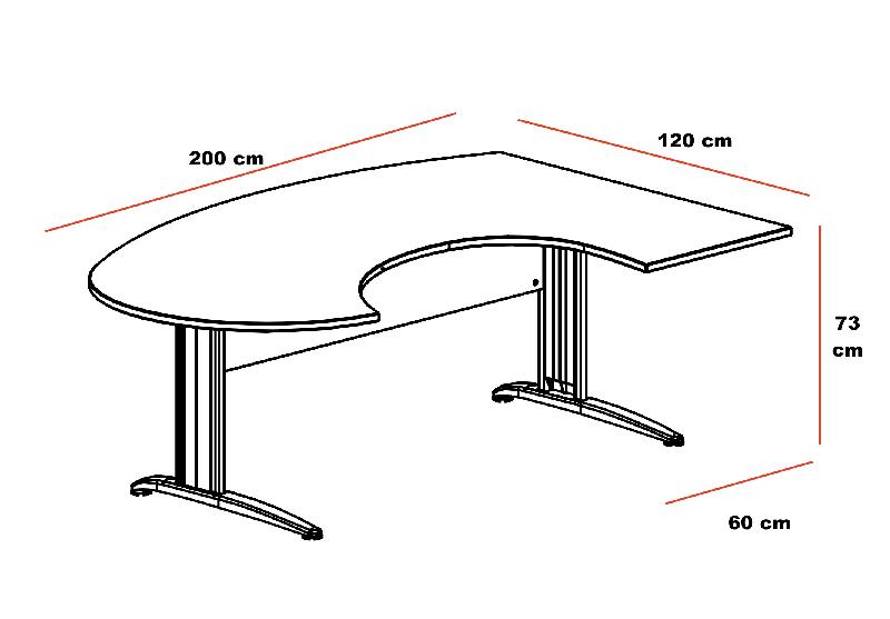 Bureau ergonomique Tono - Mobel Linea - Acacia foncé, Droite_1