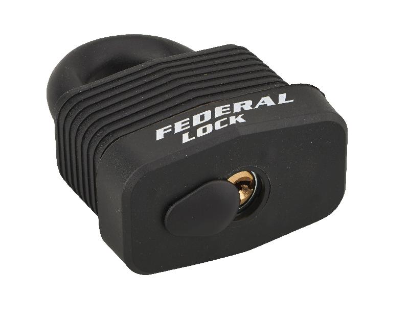 Cadenas à clé Bumper 54 mm noir - Corps acier zingué gainé PVC - Marque Thirard - Réf. 00002813_1