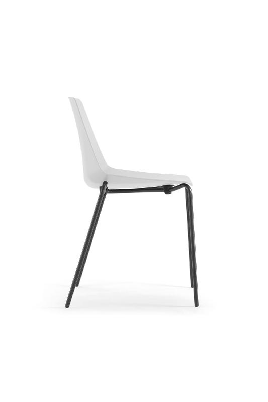 Lot 4 chaises Suite pieds métal blanc_1