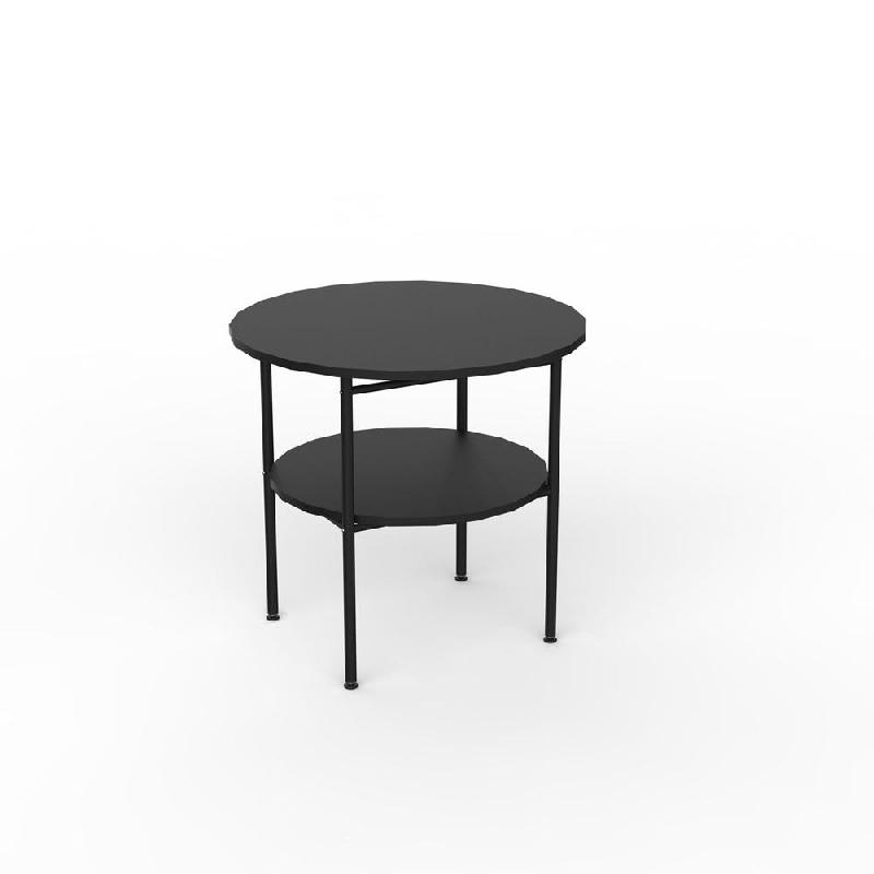 Plateau table Round -  rond en bois Dia.800mm Ep22mm - noir mat_1