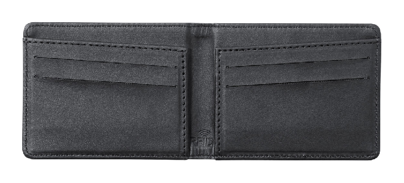 Portefeuille en polyester RPET - Protection RFID - 6 compartiments pour cartes de crédit - Noir_1