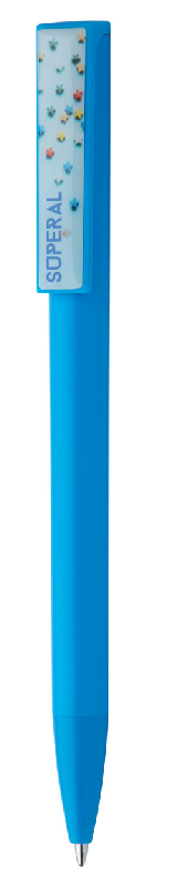 Stylo à bille en plastique - mouvement spécial du clip - encre bleue_1