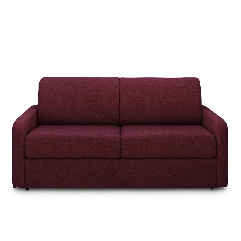 Canapé convertible express Mac Mahon - sommier à lattes 140cm - matelas 16cm - tissu tweed rouge mahogany_1