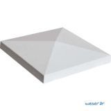 Chapeau de pilier pointe de diamant pierre lisse - chapeau de poteau - weser - 50 x 50 x 4/9 cm_1
