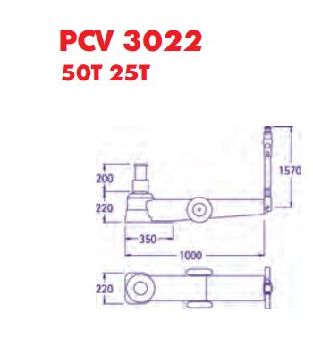 Cric hydropneumatique classique, 2 pistons 50t/25t - pasquin - pcv 3022_1