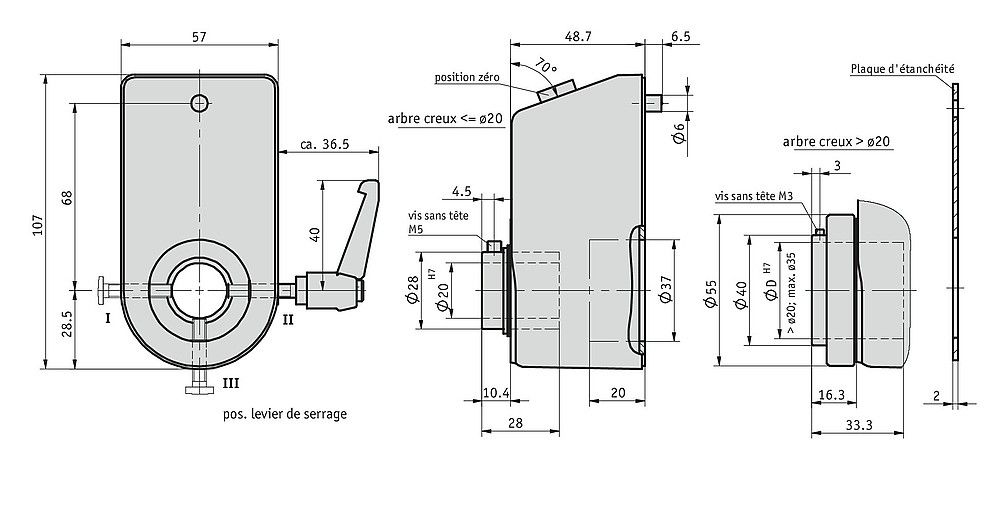 DA08 - Indicateur de position Siko - Arbre creux jusqu'à 35 mm Ø - Boîtier en métal robuste_1