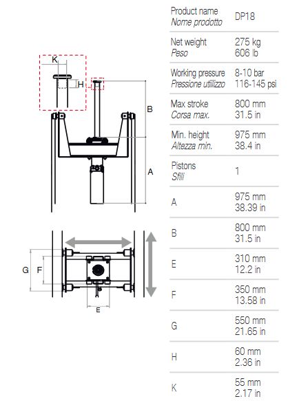Dp18 - crics de fosse mono piston Dino Paoli - poids 275 kg_1