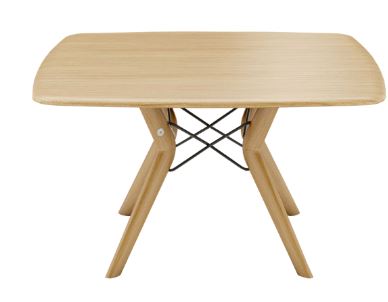 Table tribu carrée - Plateau chêne massif - Pieds réglables en chêne et structure métallique_1