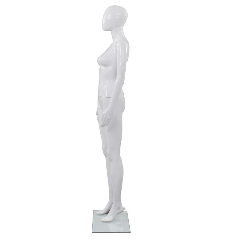 Vidaxl mannequin femme corps complet base verre blanc brillant 175 cm 142928_1