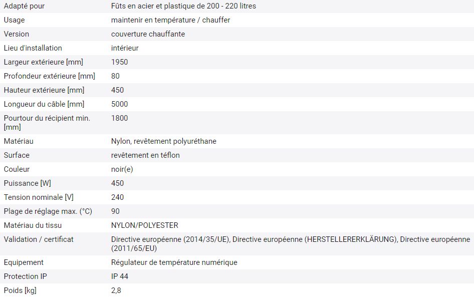 117723w - couverture chauffante pour fûts de 200 l, thermostat 0 90°c_1