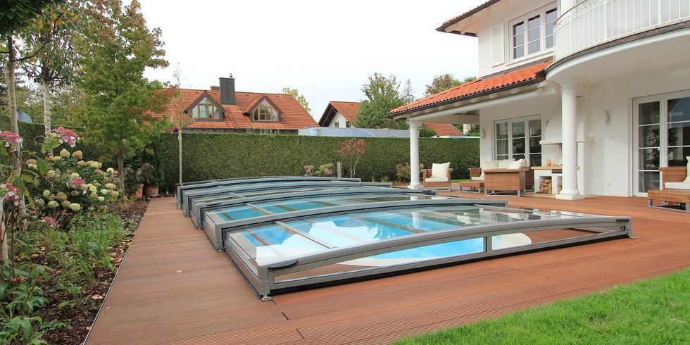 Abri piscine bas / télescopique / inrayables et transparentes - Limone FLAT / Paradiso_1