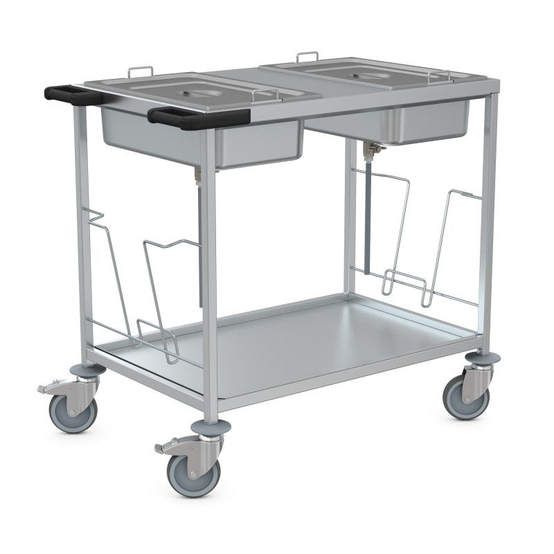 Chariot Prion - Chariot médical en acier inoxydable Hupfer - Dimensions conteneur 530 × 325 mm_1