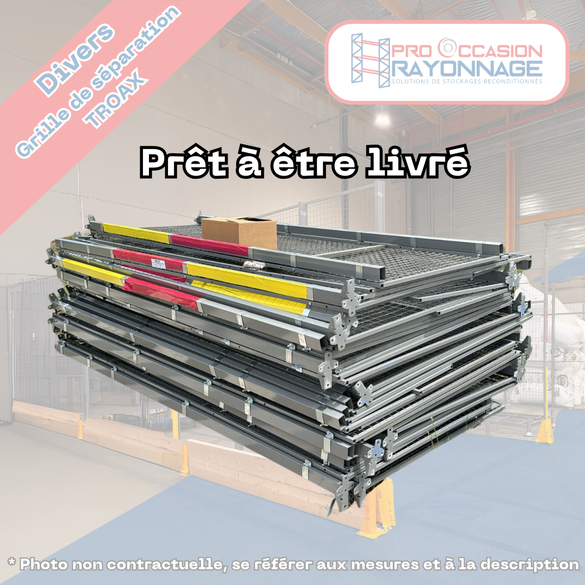 Grille de séparation entrepôt - Hauteur 3000mm, Longueur 7500mm - TROAX_1