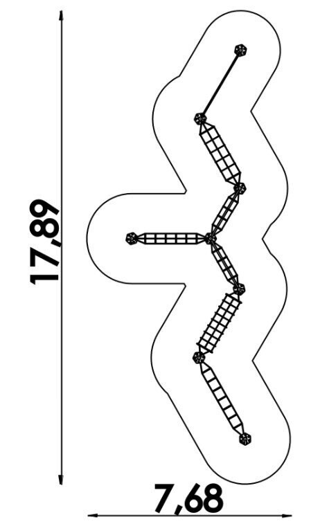 Parcours à cordes en acier inoxydable pour aire de jeux conforme EN1176 - Référence BT16226 - 7 sections avec tunnel de cordes_1