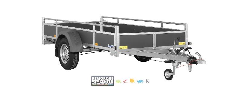 Remorque polyvalente en bois - WOODY FW150 - 1 essieu freiné - PTAC : 1500 Kg - 306 x 154 cm - Saris - Reference SARIS_WOODY_DV75_1