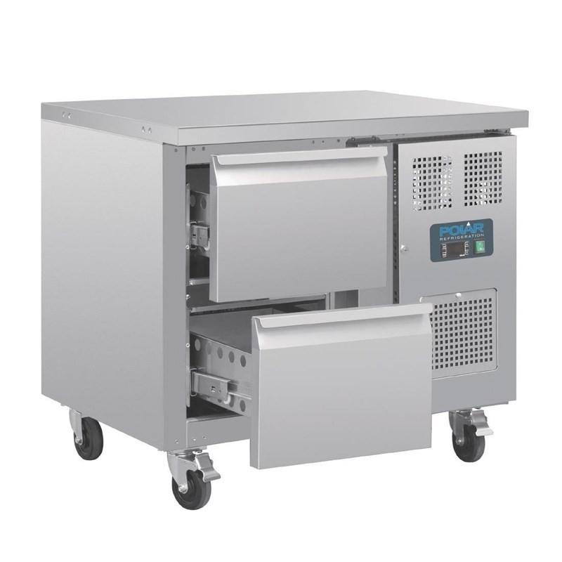 Table réfrigérée GN 1/1 ventilée 2 tiroirs 124 L Série U DA546 Polar_1