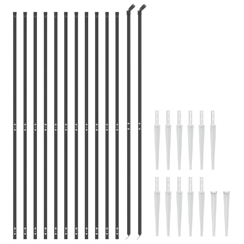 Vidaxl clôture à mailles losangées avec ancrage anthracite 2x25 m 153982_1
