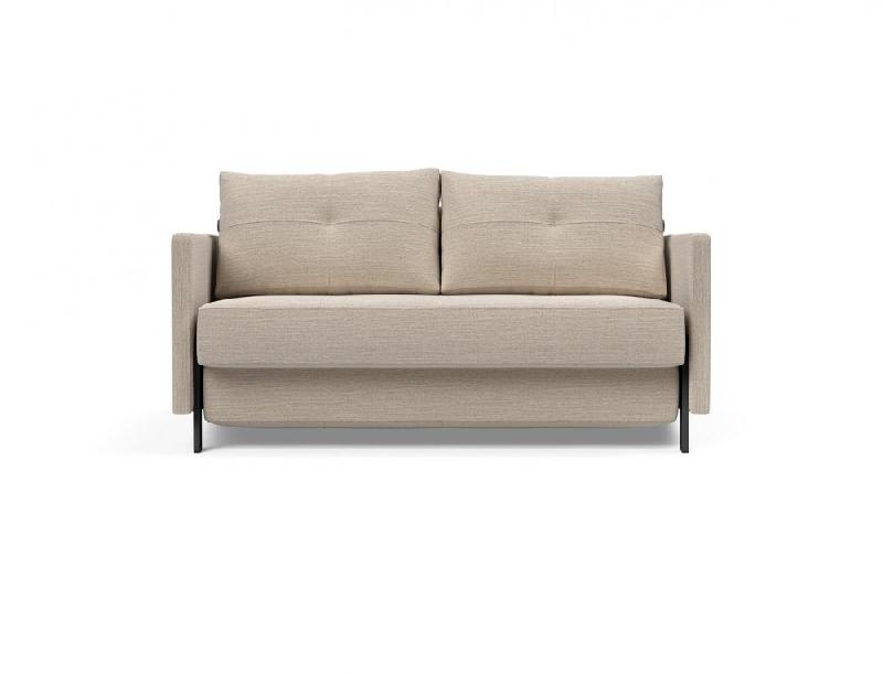 Canapé design convertible Cubed 02 Arms - Innovation Living - Lit 140x200 cm - Tissu Blida Sand Grey_1